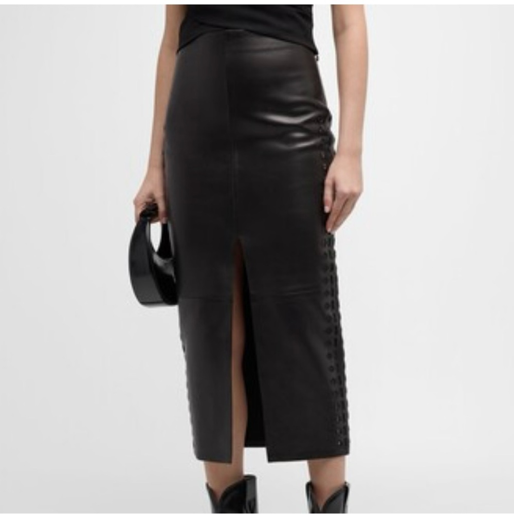 IRO Aline Embroidered Leather Skirt - Picture 7 of 7